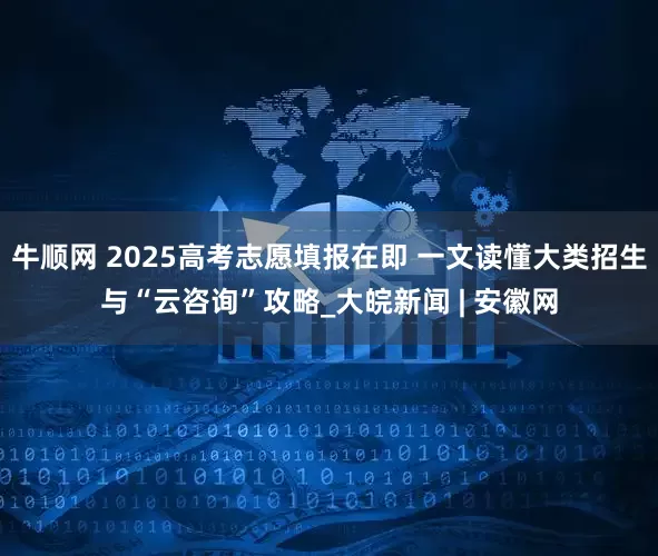 牛顺网 2025高考志愿填报在即 一文读懂大类招生与“云咨询”攻略_大皖新闻 | 安徽网